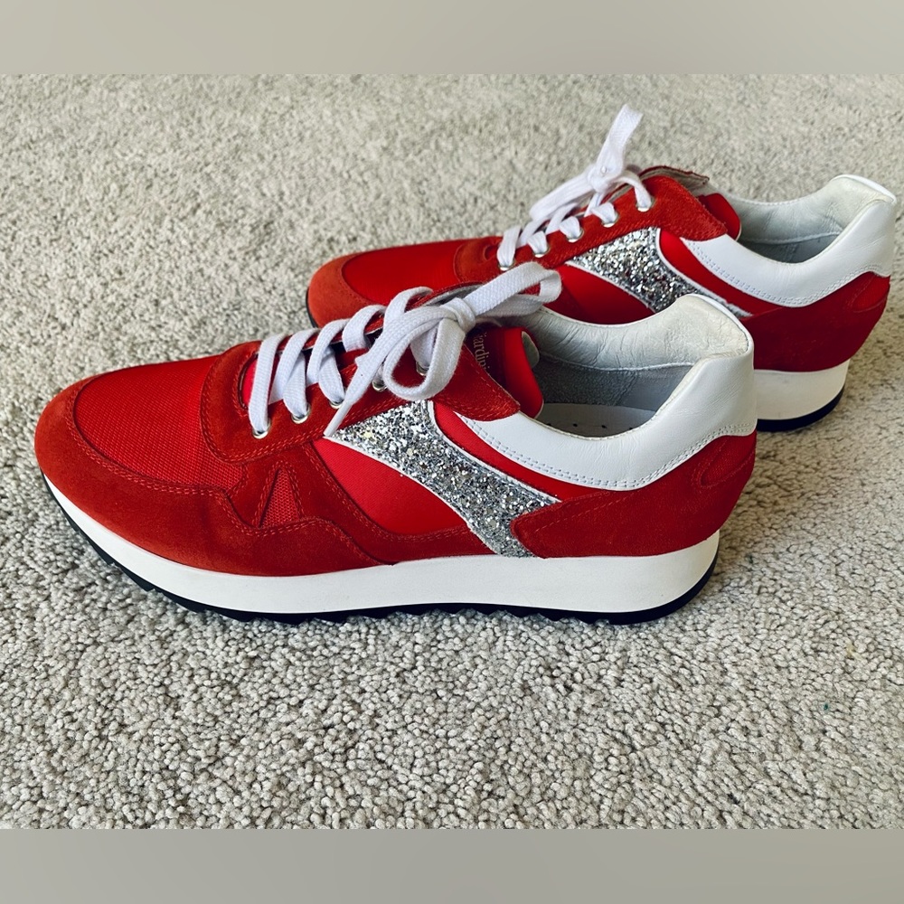 NeroGiardini red Italian fashion sneakers with glitter size 40